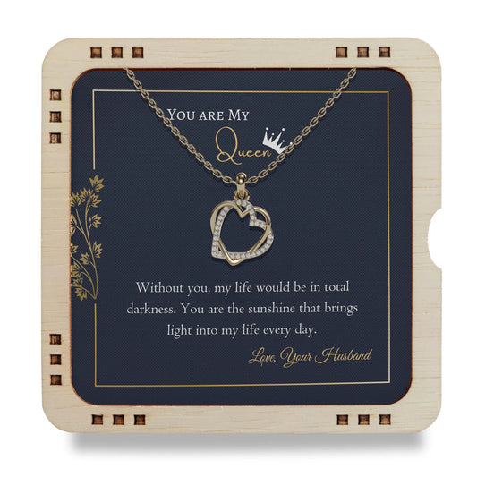 You are My Queen- Without you, my life would be in total darkness,18K Gold Plated Necklace
