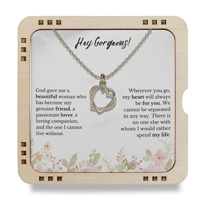 Hey Gorgeous - my heart will always be for you, 18K Gold Plated Necklace